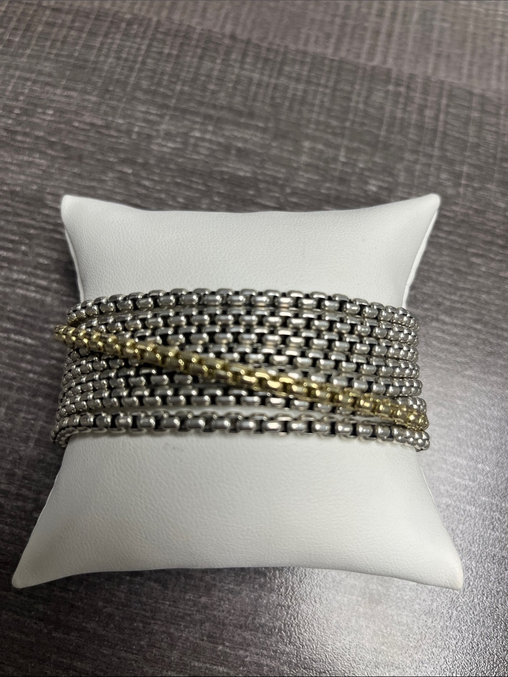 David Yurman Two-Tone Sterling Silver and Gold multi row Wrap Bracelet